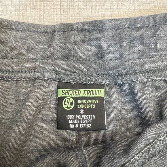 Sacred Crown Shorts Mens S Small Gray Zip Pocket Stretch Waist Drawstring Tie - Picture 4 of 9